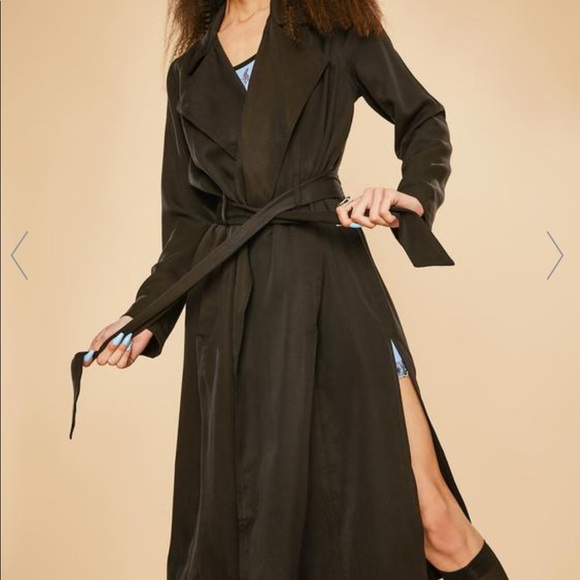 DollsKill Black Trench Coat - Picture 2 of 8